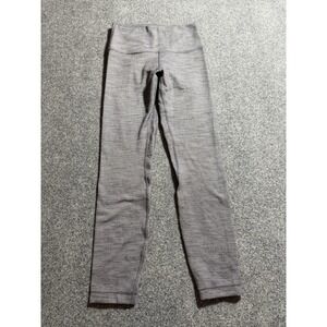 Lululemon Align Pant II 25" Mini Heathered Herringbone Gray Mid Rise W5CFGS Sz 6